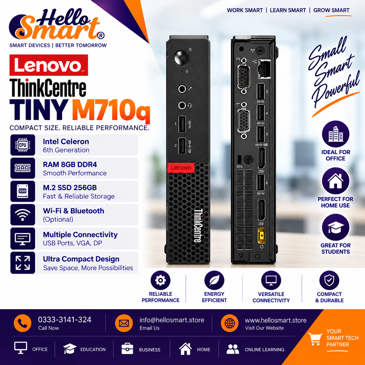 Lenovo M710 Celeron 6 Gen.jpg Lenovo M710q Celeron RAM 8GB SSD 128GB - Image 1