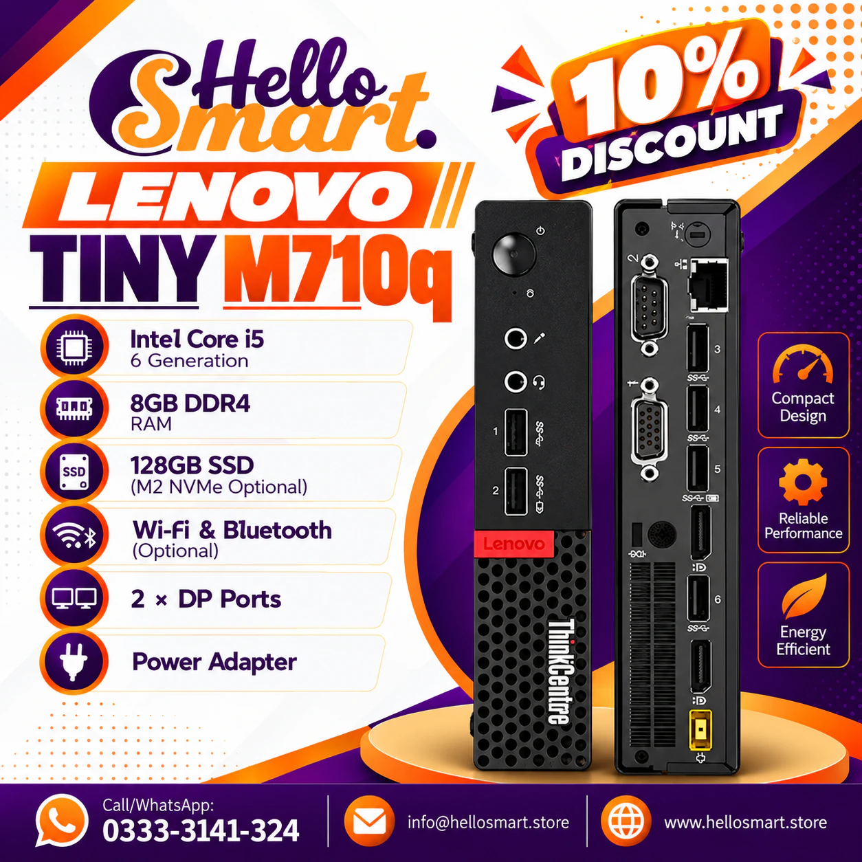 Lenovo M710 I56 8128 Lenovo I5 6Gen RAM 8GB SSD 128GB - Image 1